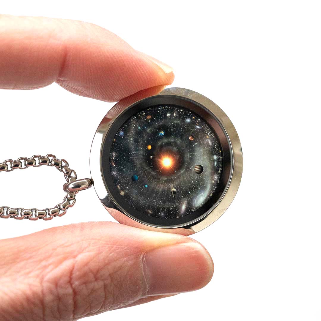 Universe Necklace - science jewelry for astronomers, science teachers, star gazers, and astronomy and space enthusiasts.