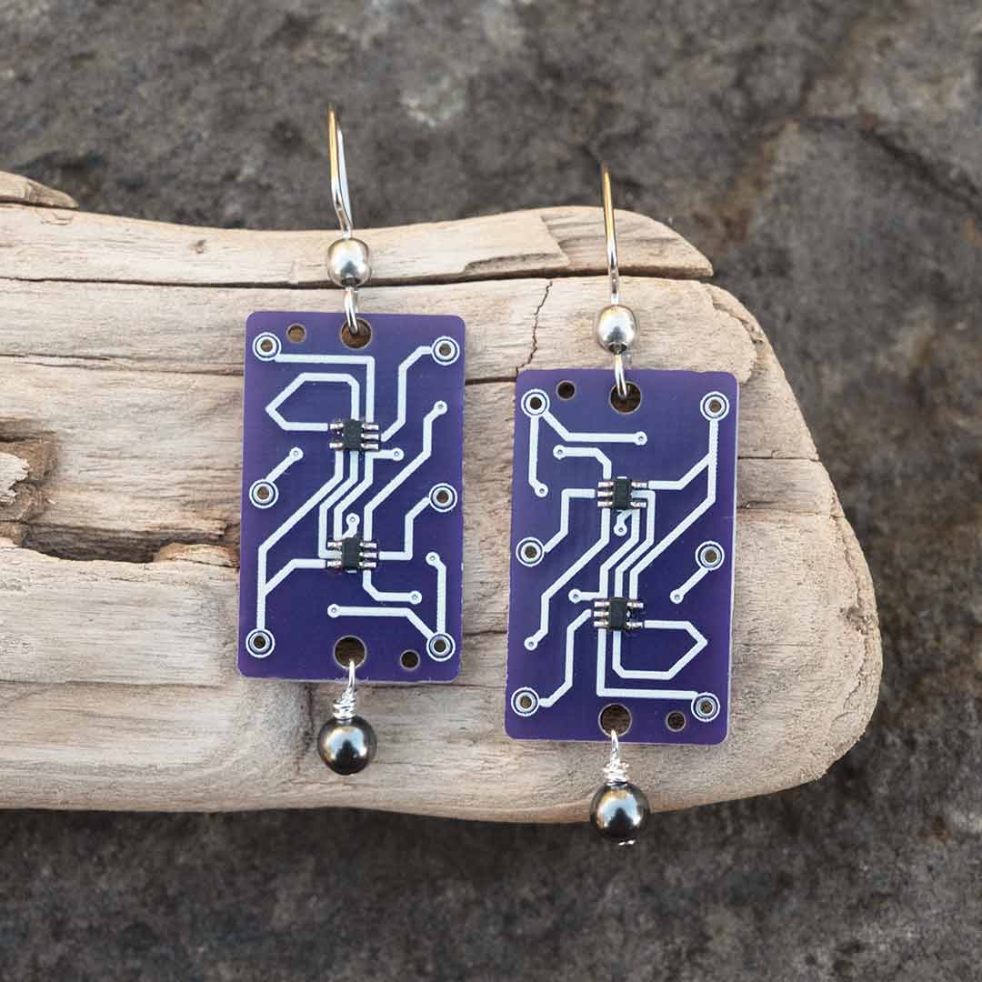 Circuit Board SR Latch Earrings