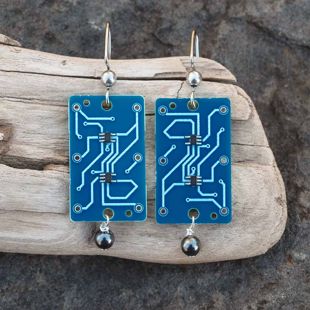 Circuit Board SR Latch Earrings