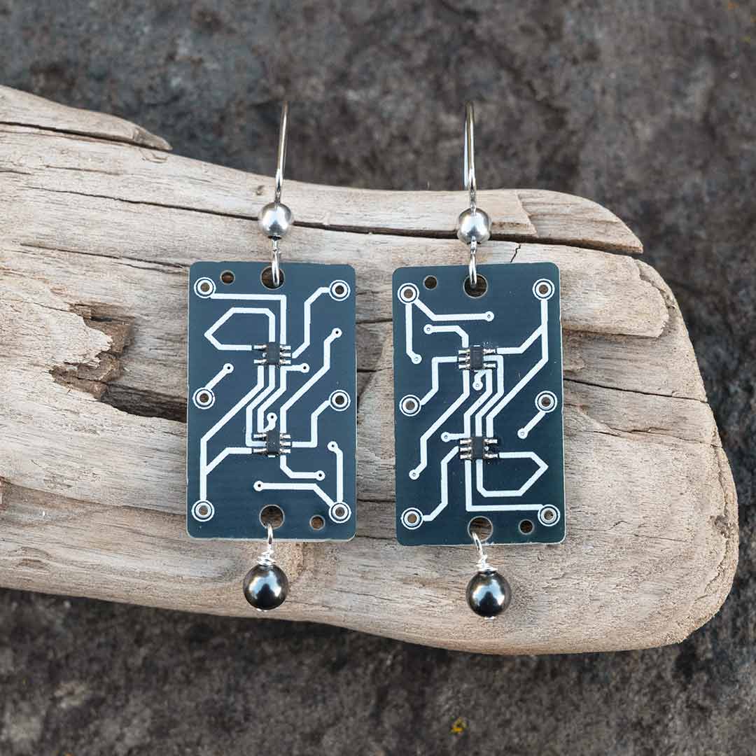 Circuit Board SR Latch Earrings