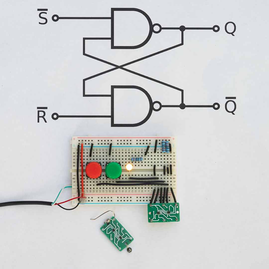 Circuit Board SR Latch Earrings