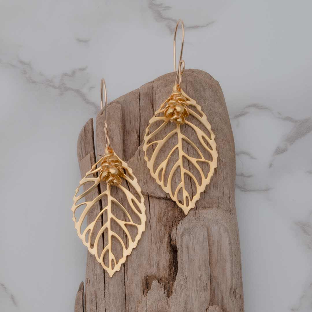 Leaf &amp; Pinecone Forest Adaptation Earrings