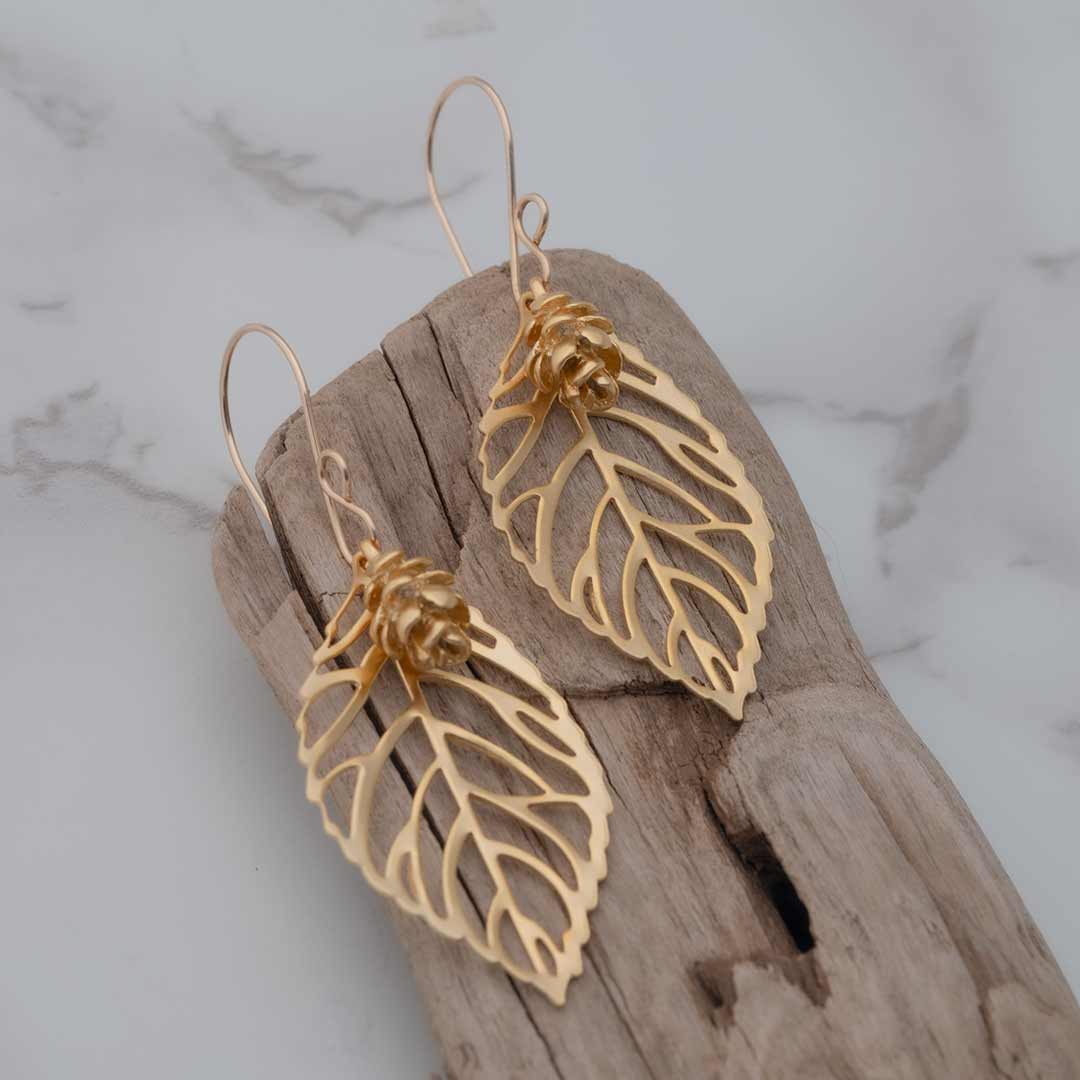 Leaf &amp; Pinecone Forest Adaptation Earrings