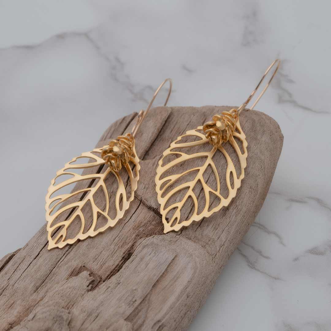 Leaf &amp; Pinecone Forest Adaptation Earrings