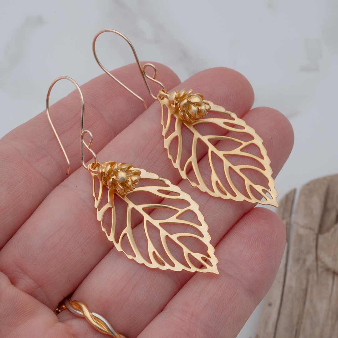 Leaf &amp; Pinecone Forest Adaptation Earrings