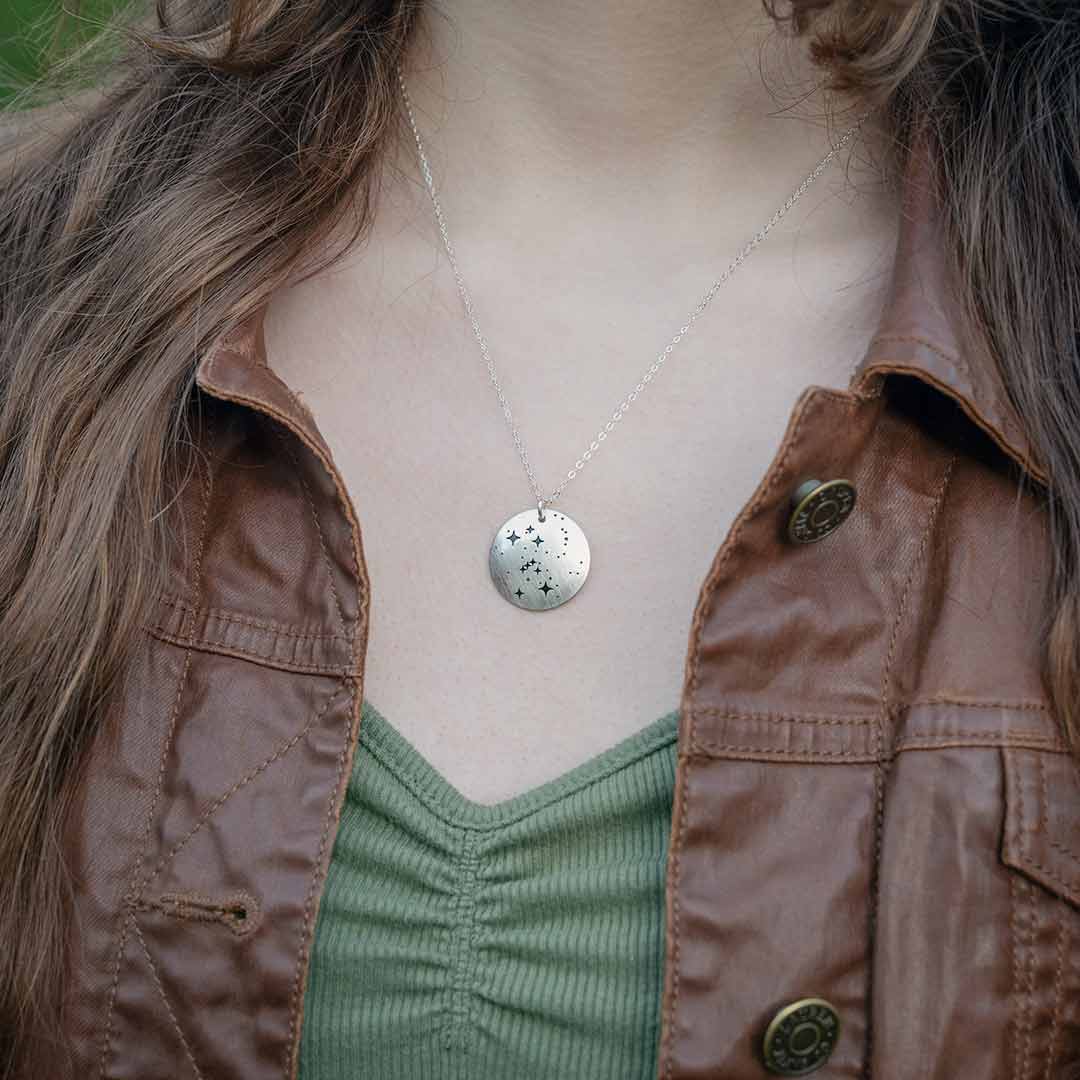 Orion Constellation Necklace, Hand-stamped
