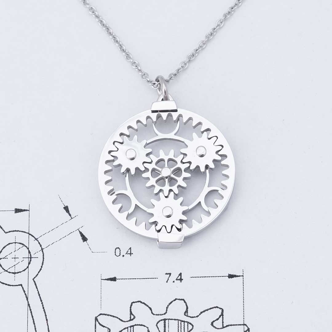 Planetary Gears Necklace - Kinetic Engineering Jewelry