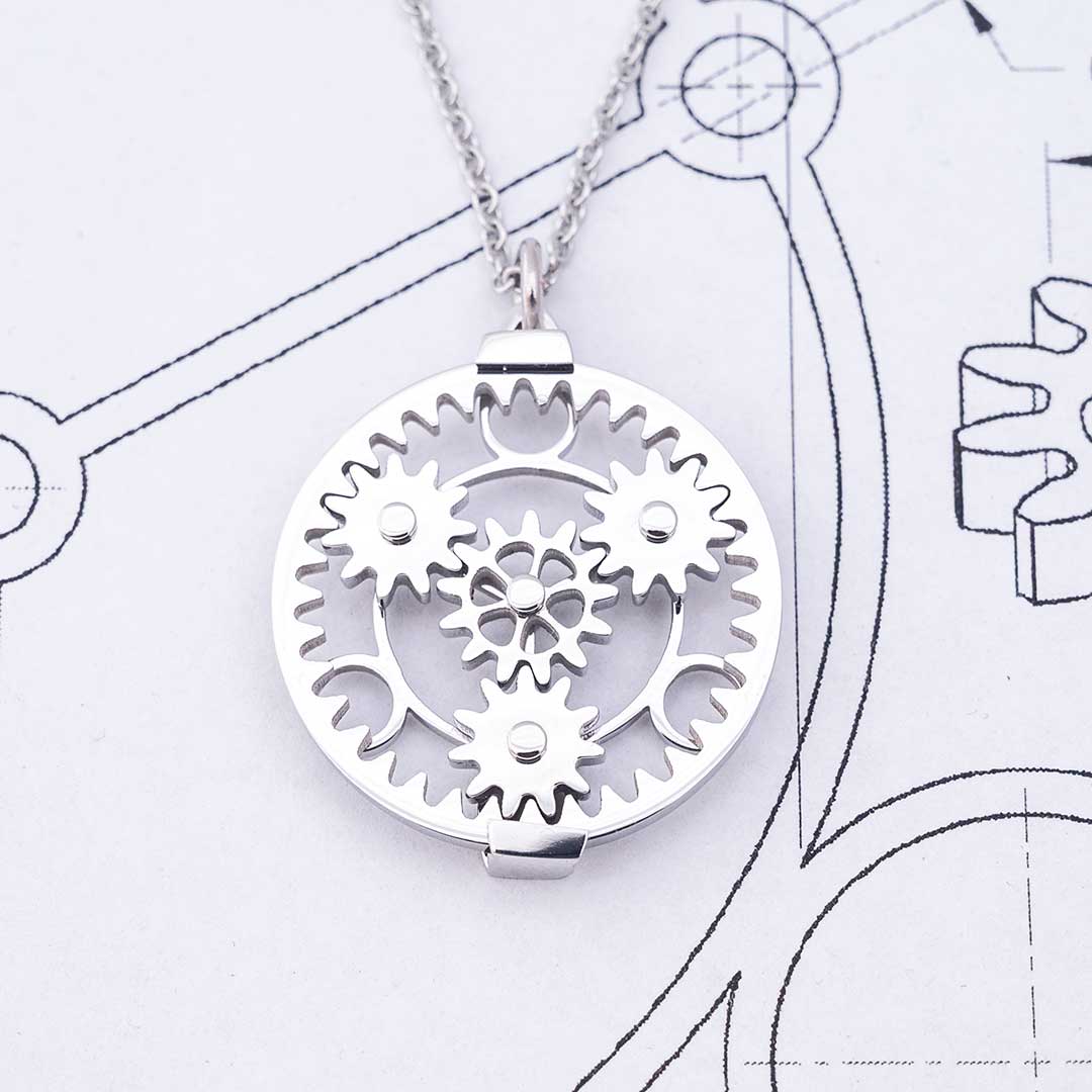 Planetary Gears Necklace - Kinetic Engineering Jewelry