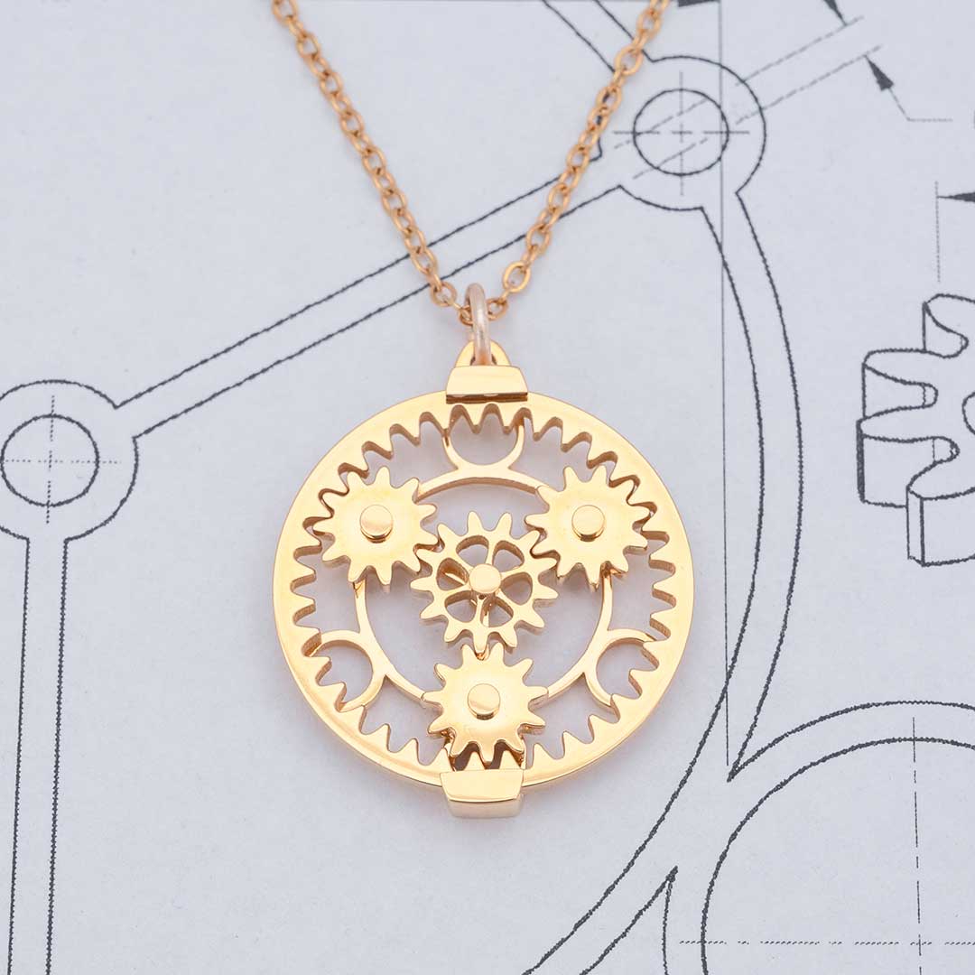 Planetary Gears Necklace - Kinetic Engineering Jewelry