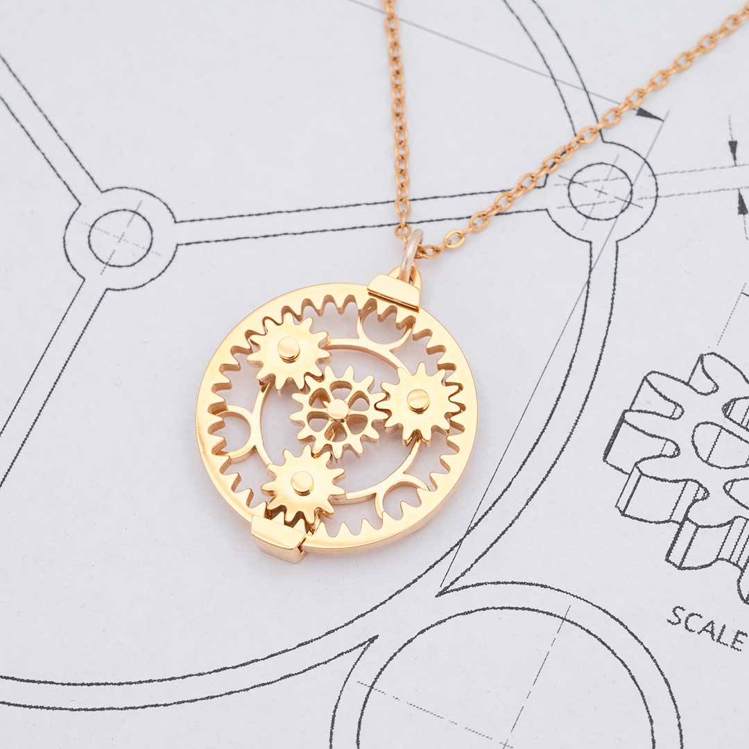 Planetary Gears Necklace - Kinetic Engineering Jewelry