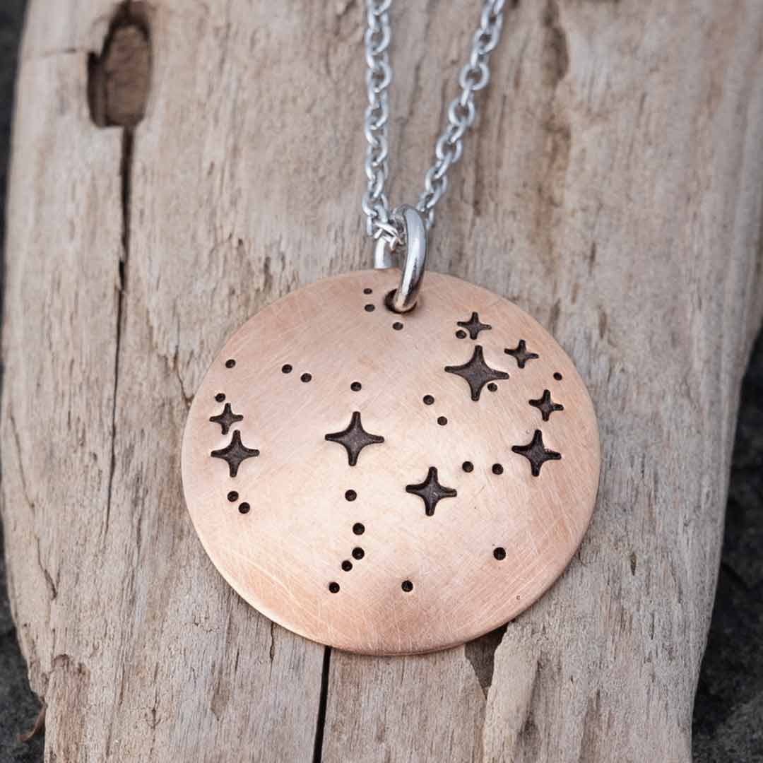 Pleiades constellation necklace - science & astronomy jewelry. Great gift for a star gazer, teacher, or astronomer.