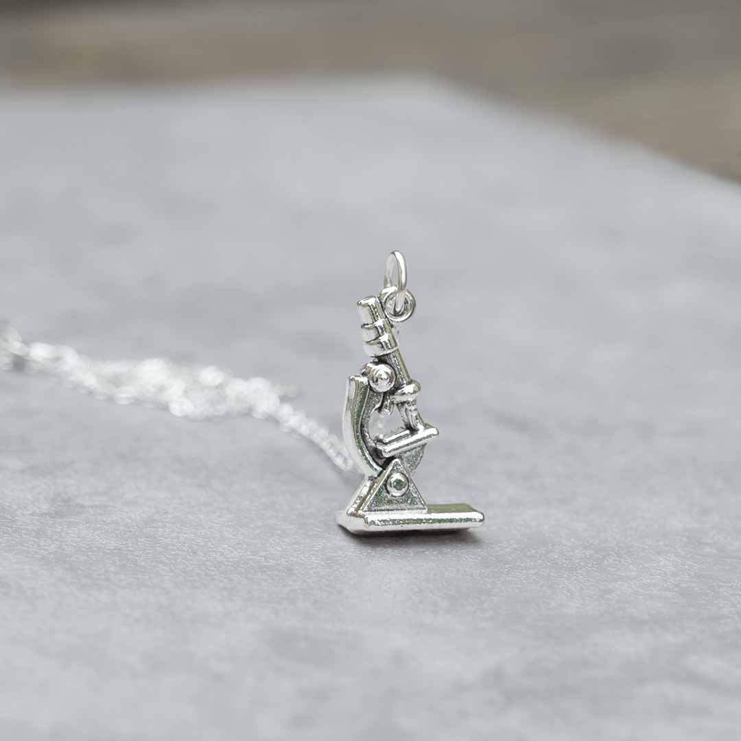 Microscope Charm Necklace | Science Jewelry - Boutique Academia