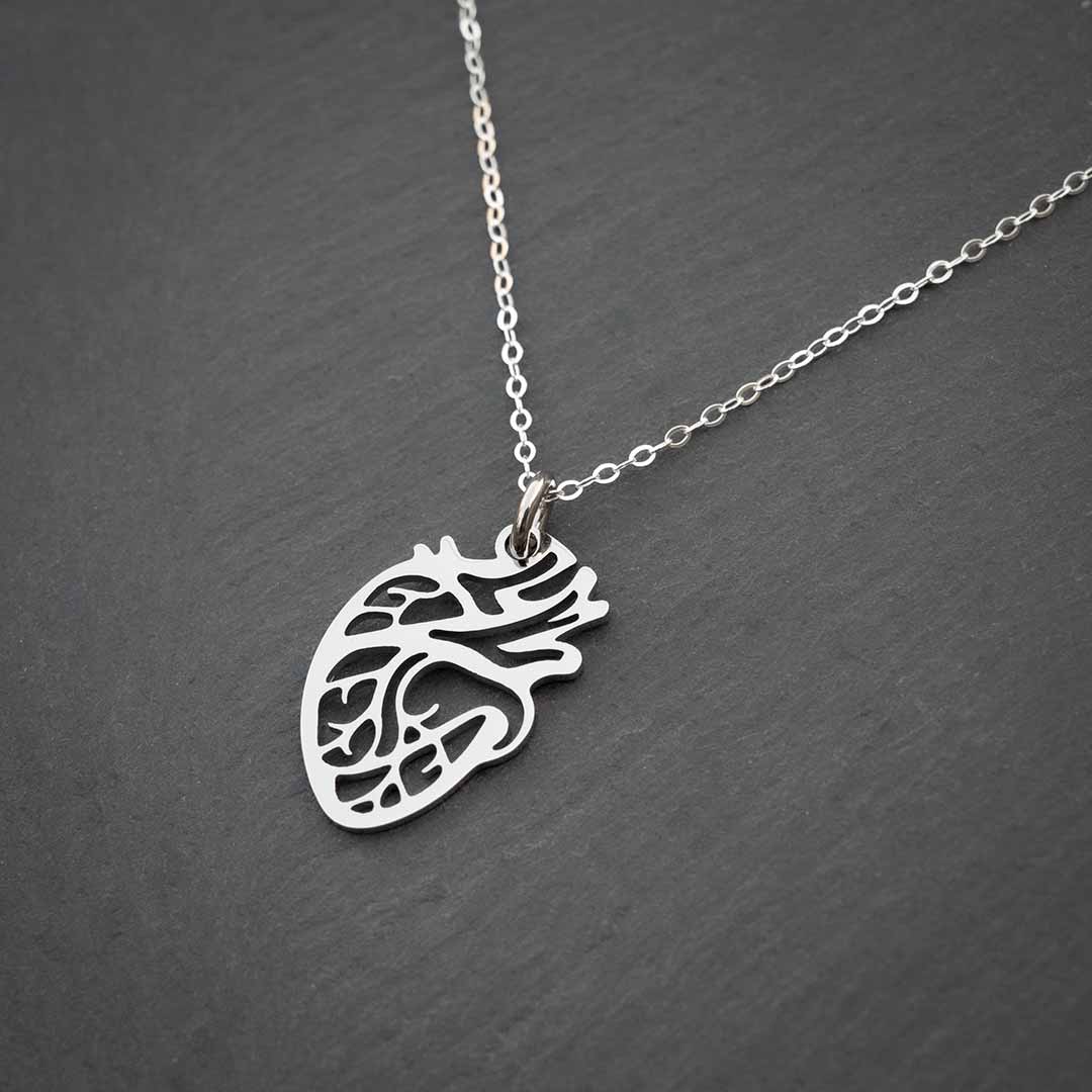 Small Heart Silver Layered Chain Necklace – Fahrya