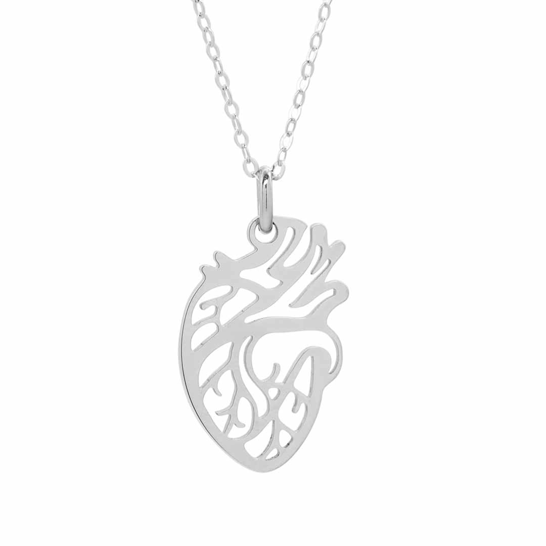 Anatomical Heart Necklace - science jewelry that makes great gifts for students and teachers in biology and medicine.