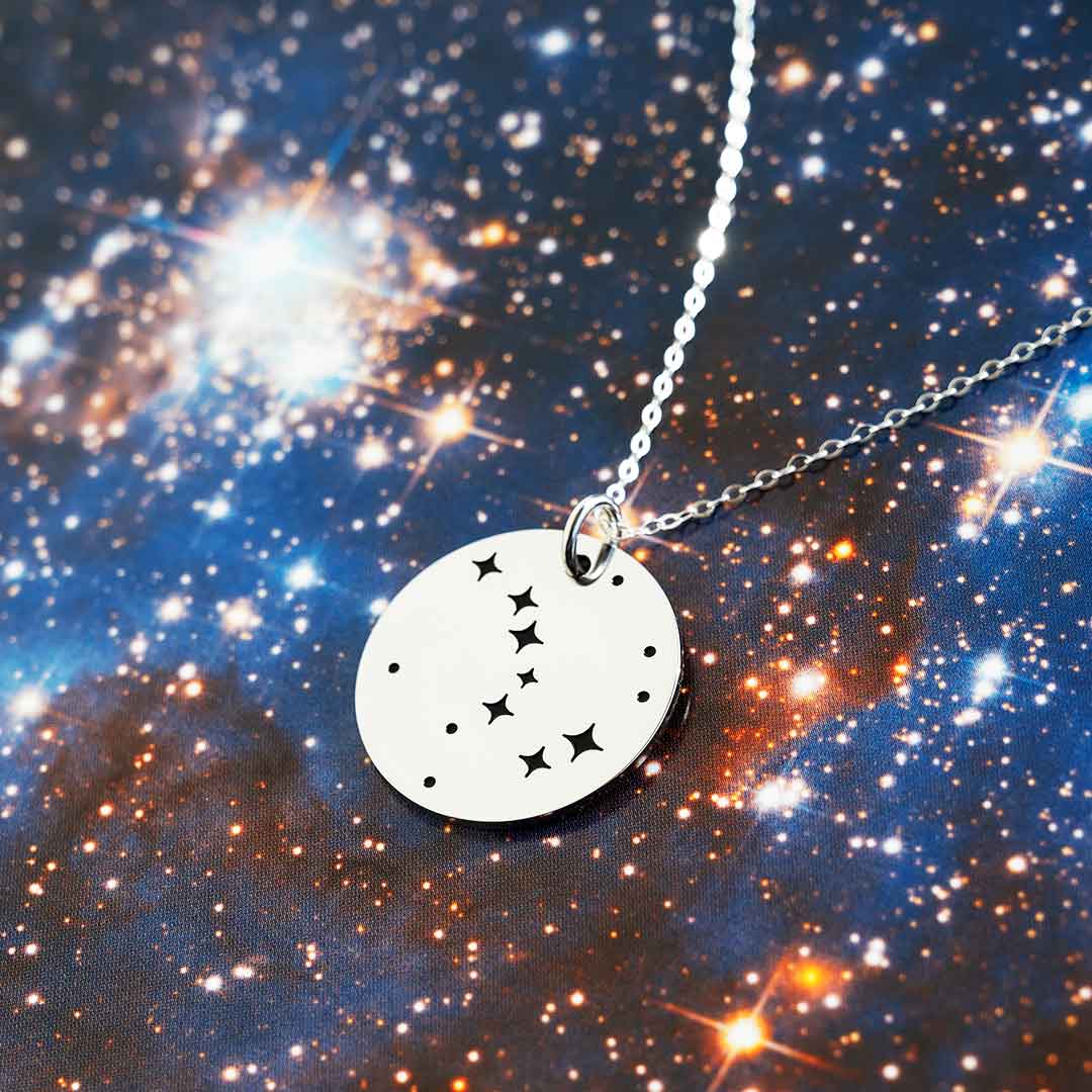 Big Dipper Necklace - steel pendant engraved with the Big Dipper asterism. Constellation jewelry for science teachers, astronomers, astronomy majors, and star gazers. Great gift!