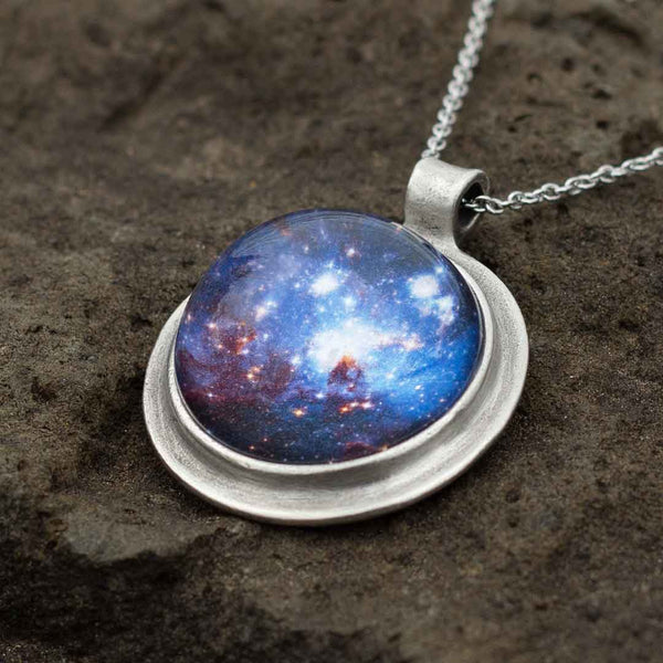 Blue Nebula Necklace Space Jewelry Boutique Academia