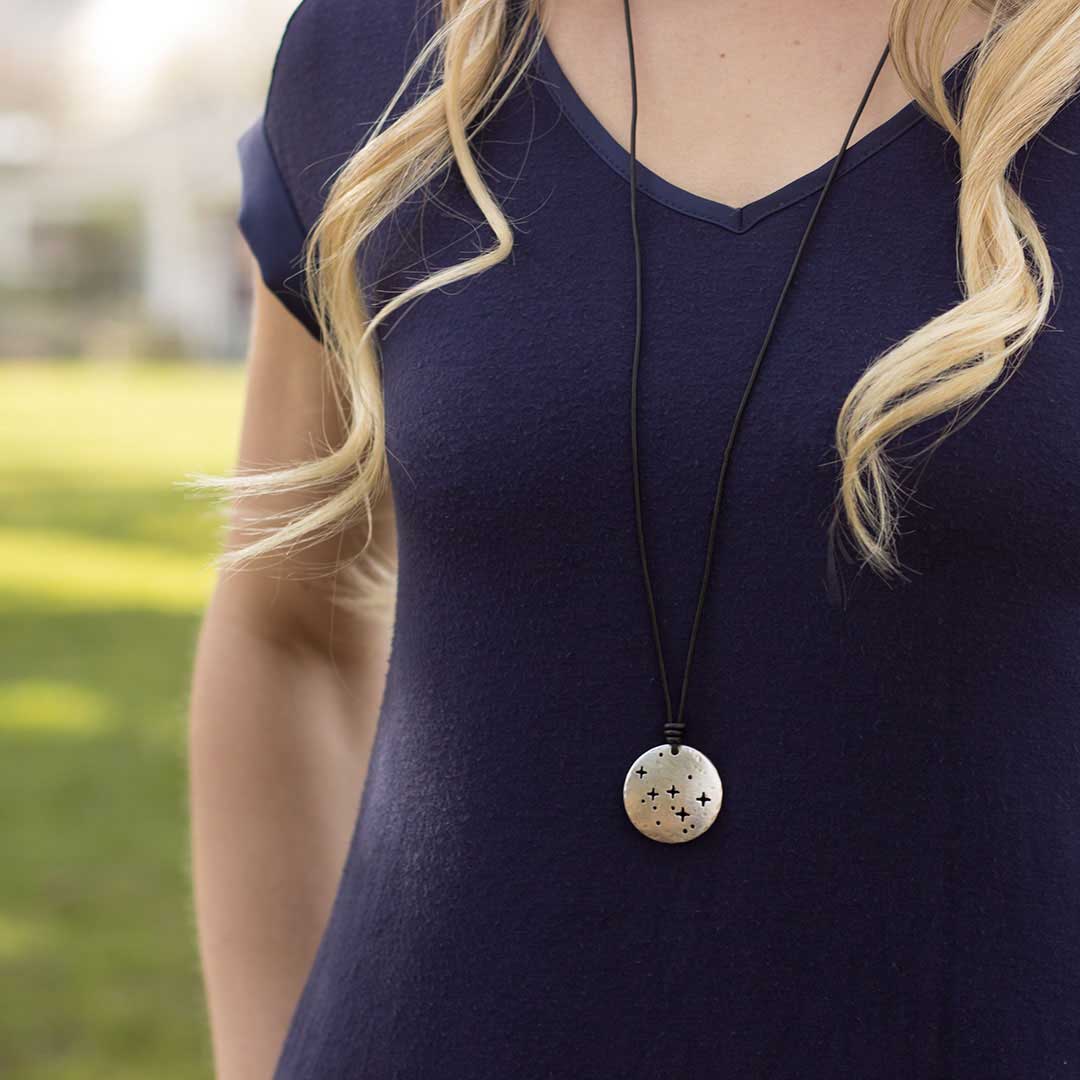 Cassiopeia constellation necklace - science &amp; astronomy jewelry. Great gift for a star gazer, teacher, or dog lover.