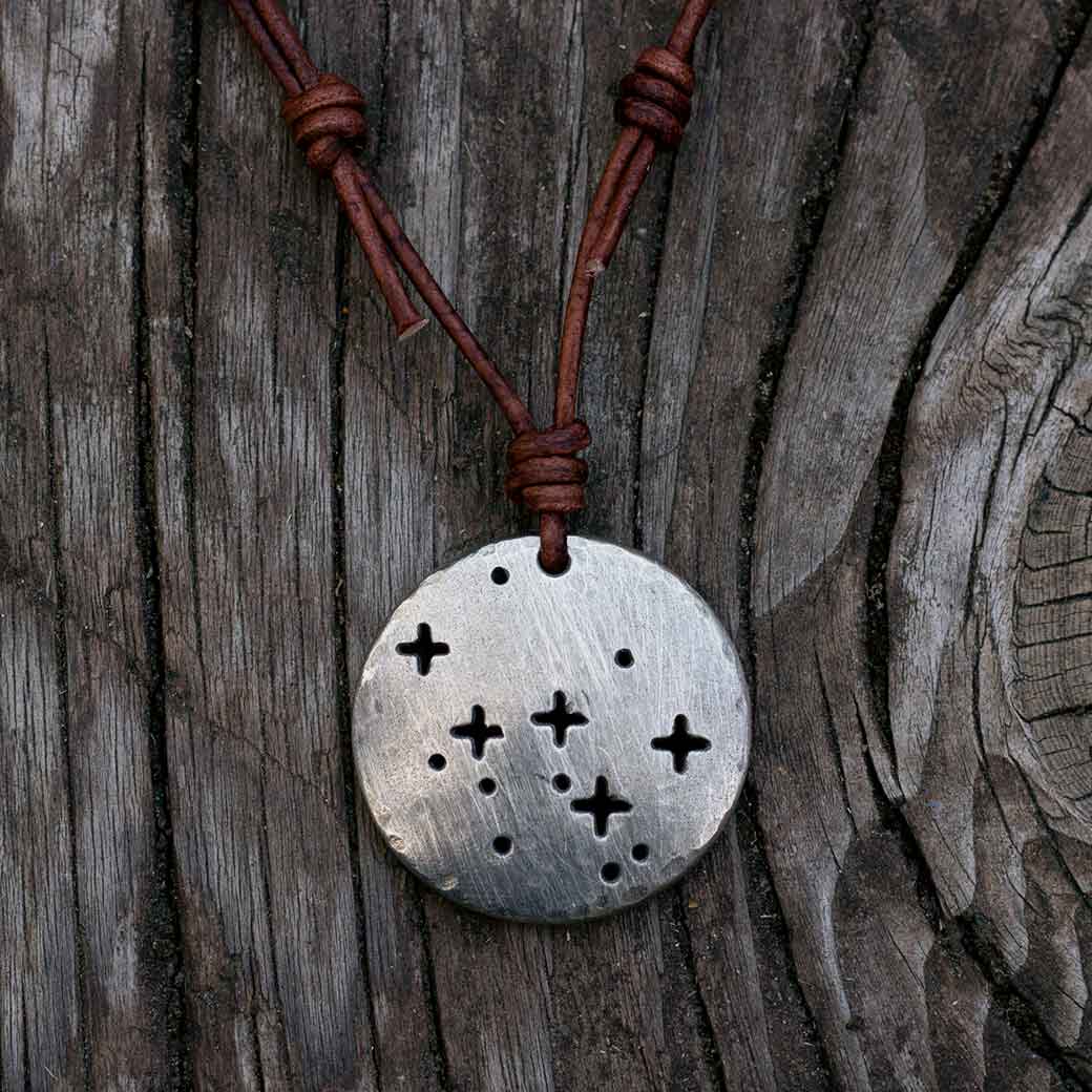 Cassiopeia constellation necklace - science & astronomy jewelry. Great gift for a star gazer, teacher, or astronomer.