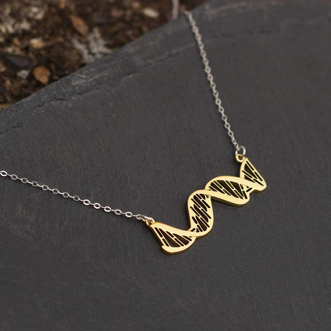 DNA Necklace Horizontal Double Helix Boutique Academia
