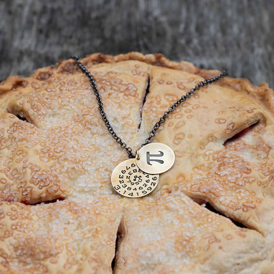 Pi to 35 Decimals Necklace - Brass