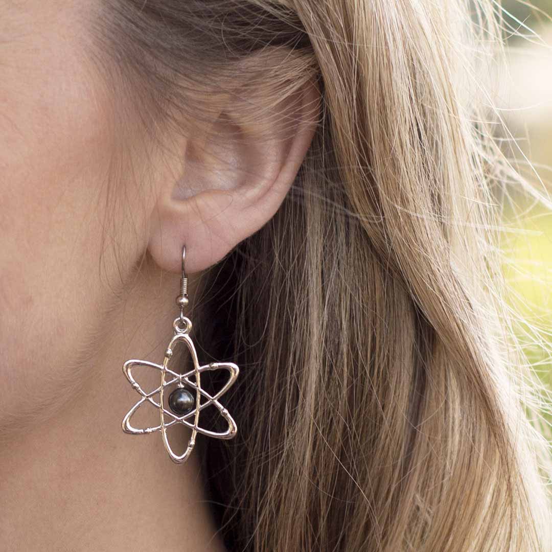 Atomic Science Earrings - science jewelry for students of physics, biology, or anything related to the atom