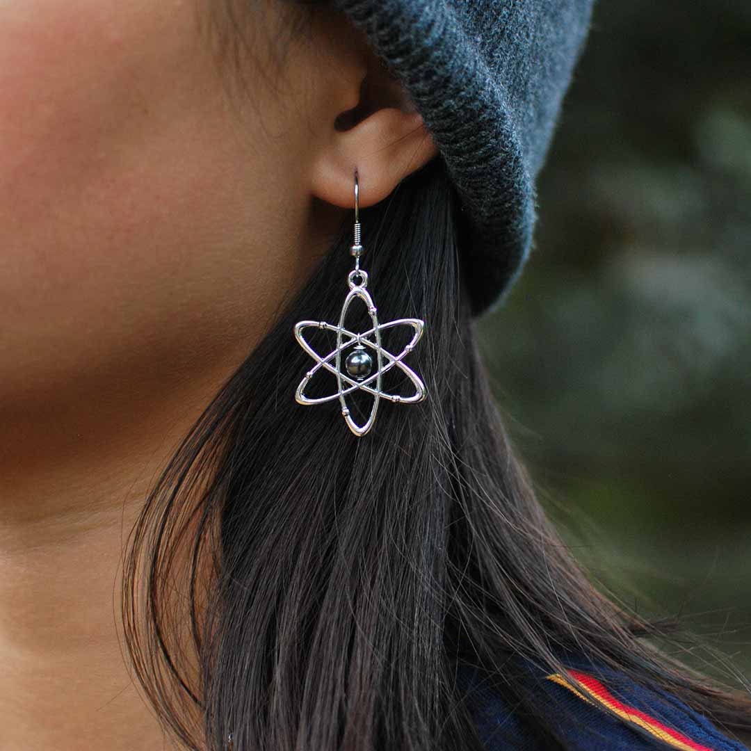Atomic Science Earrings - science jewelry for students of physics, biology, or anything related to the atom