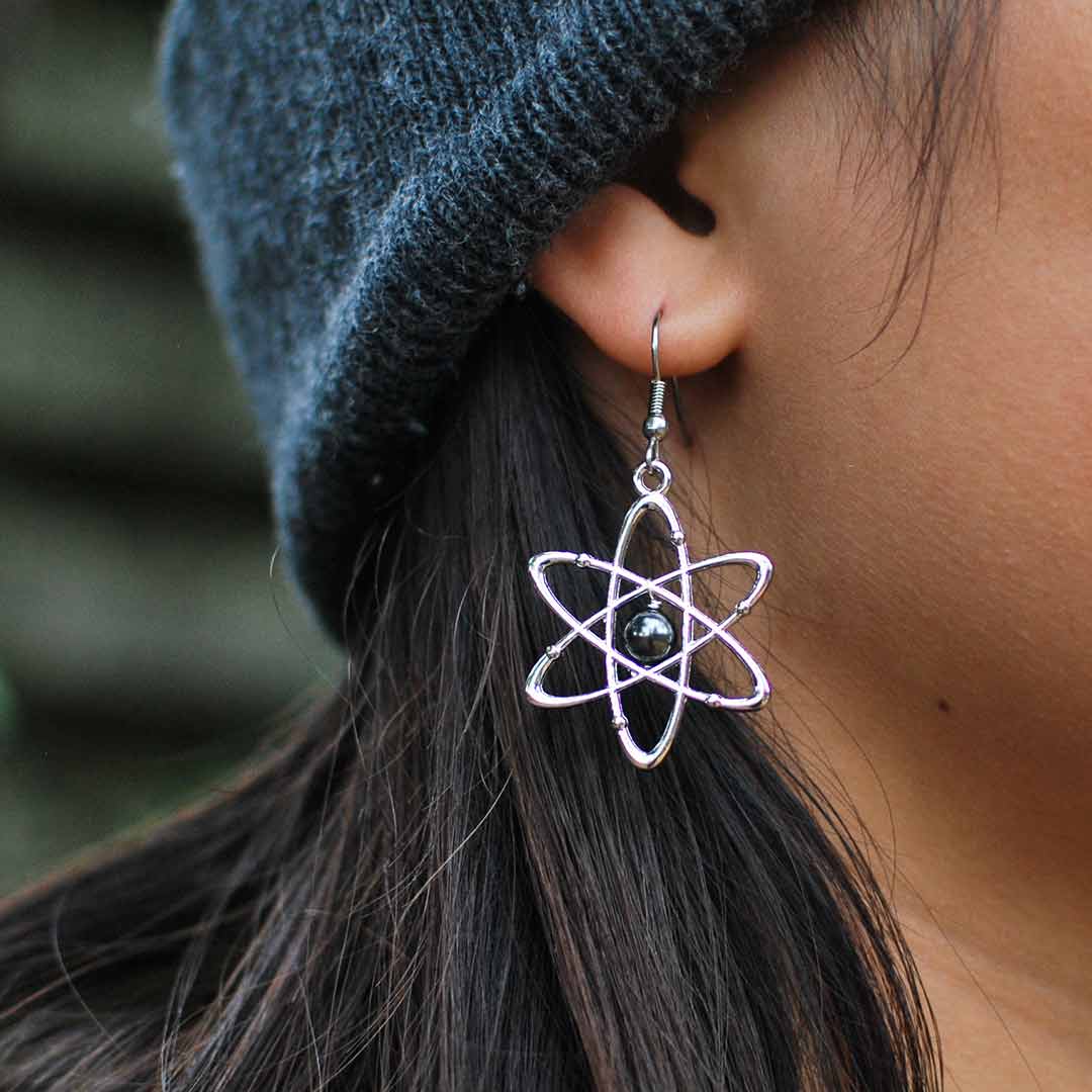Atomic Science Earrings - science jewelry for students of physics, biology, or anything related to the atom