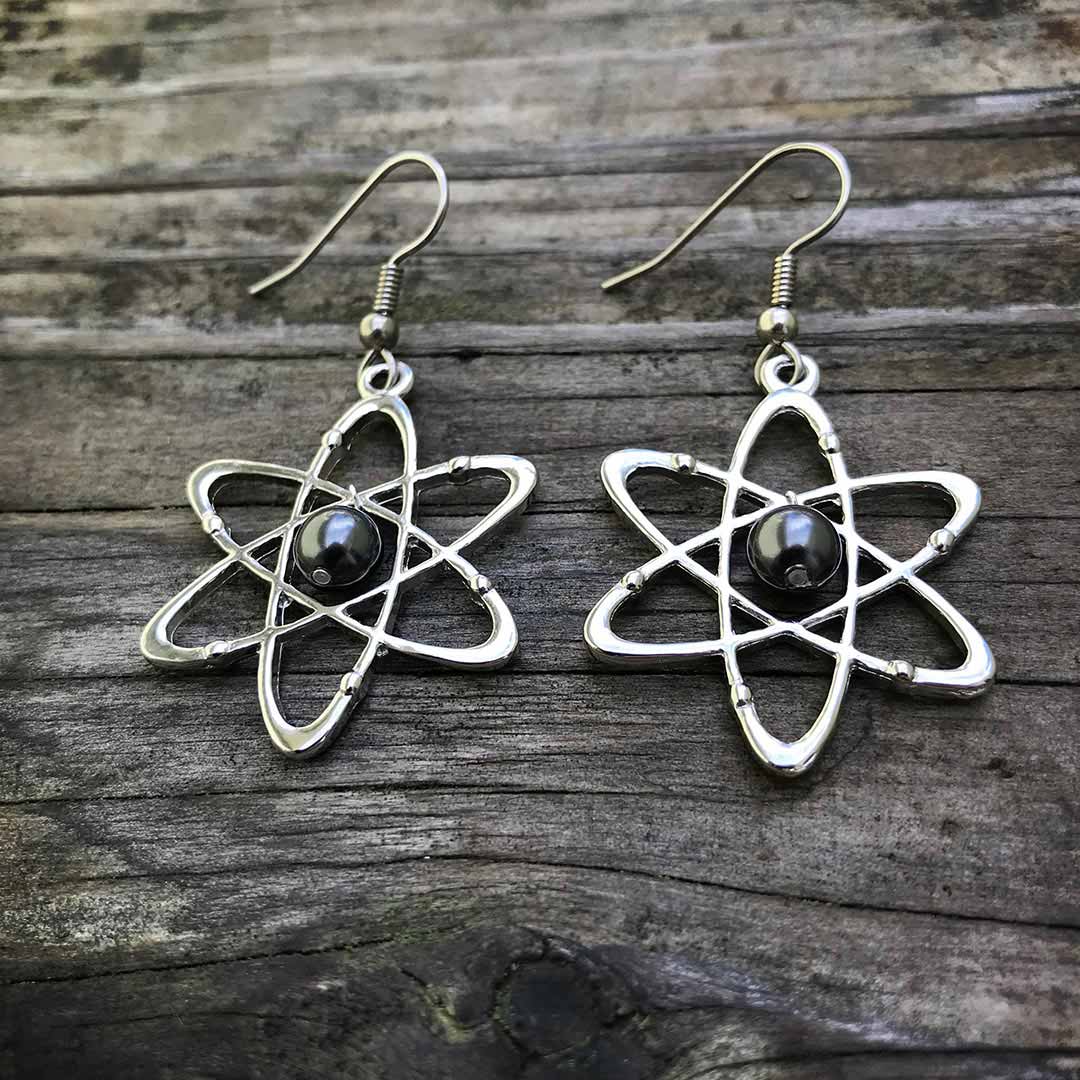 Atomic Science Earrings - science jewelry for students of physics, biology, or anything related to the atom
