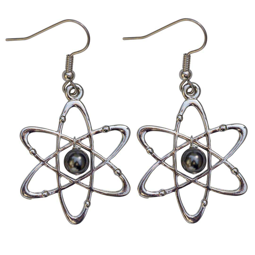 Atomic Science Earrings - science jewelry for students of physics, biology, or anything related to the atom