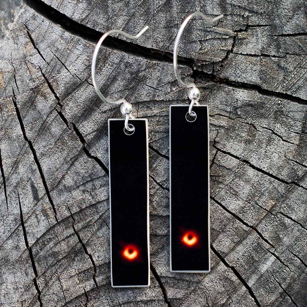 M87 black hole earrings -- astronomy jewelry for women in science, teachers, astronomers, and anyone who loves stargazing and the night sky