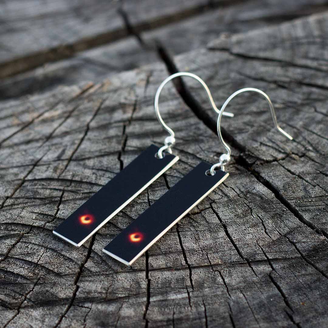 M87 black hole earrings -- astronomy jewelry for women in science, teachers, astronomers, and anyone who loves stargazing and the night sky
