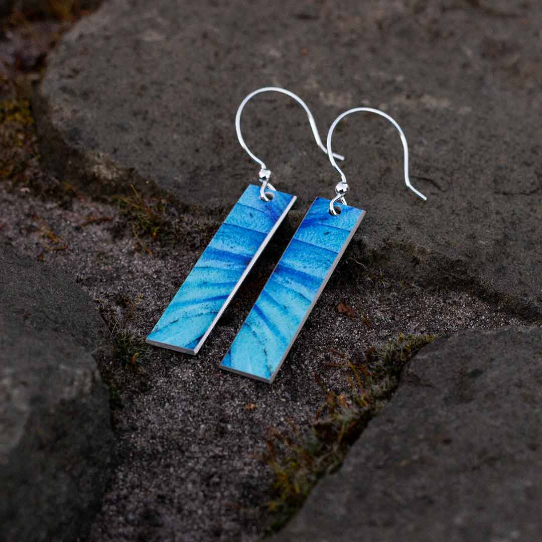 Blue morpho butterfly earrings deals