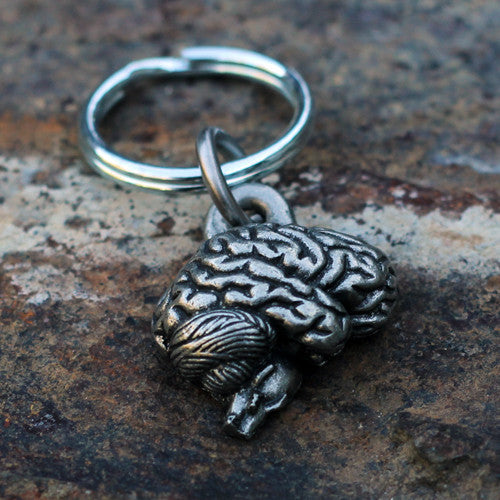 Enyolidimk Silver Anatomical Heart & Brain Keychain - 3D Pendant For Doctors, Neurologists, Science Fans