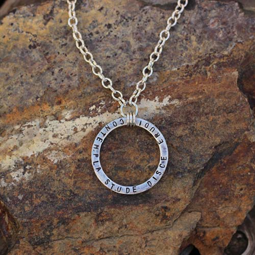 Knowledge Cycle Necklace -- beautiful jewelry for teachers and students of Latin