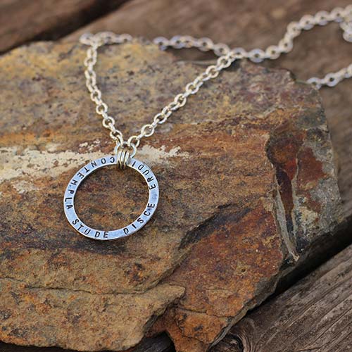 Knowledge Cycle Necklace -- beautiful jewelry for teachers and students of Latin