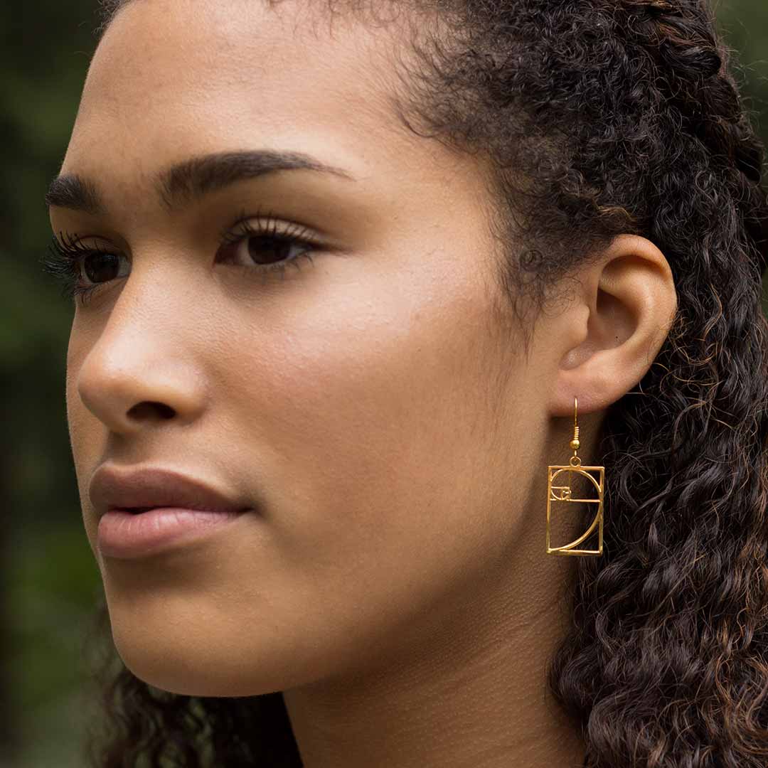 Fibonacci Earrings, based on the golden ratio. Great math jewelry for a student or teacher in mathematics.