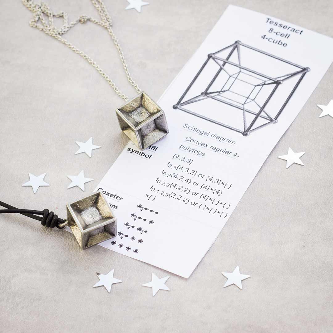 Tesseract Hypercube Necklace