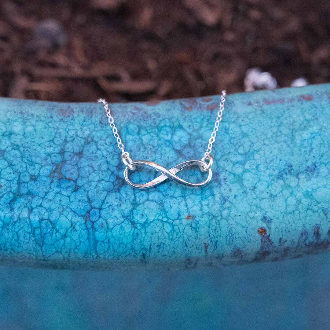 Sterling silver infinity necklace. Great science or math gift for a woman in STEM, especially mathematics.