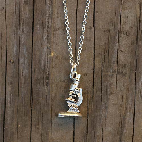 Microscope Charm Necklace Science Jewelry Boutique Academia