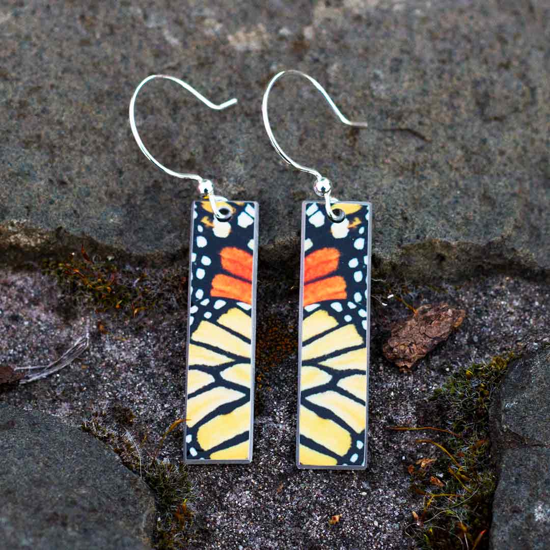 Monarch Butterfly Wing Earrings