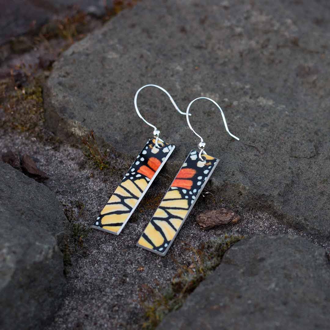 Monarch Butterfly Wing Earrings