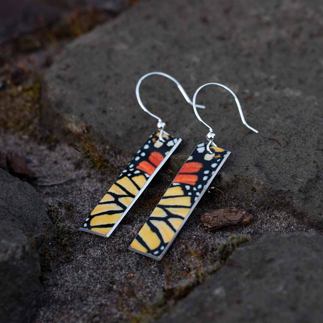 Monarch Butterfly Wing Earrings