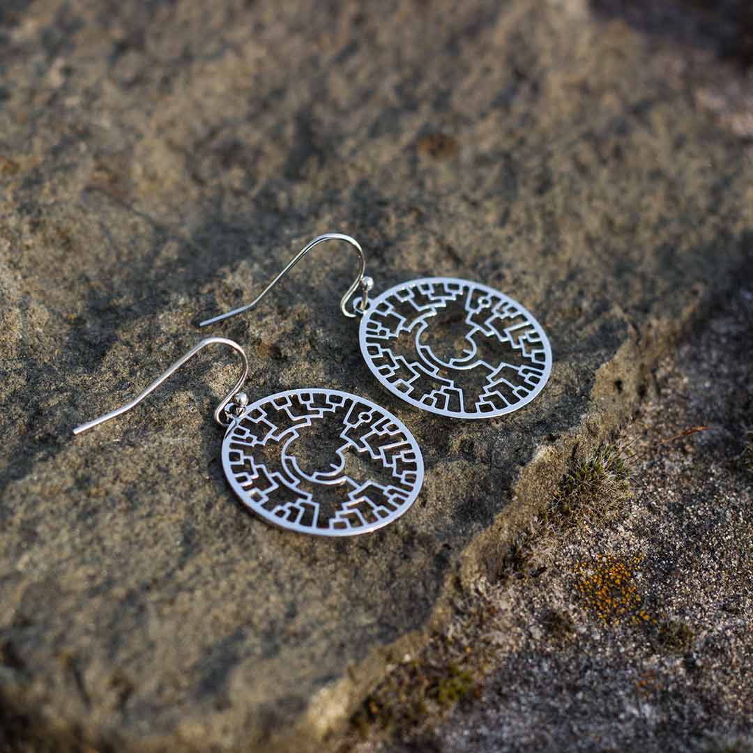 Phylogenetic Tree of Life Earrings: Darwin evolution science jewelry gift - silver version