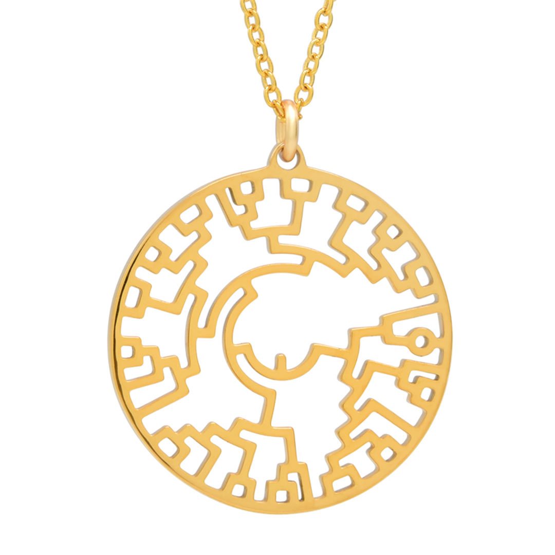 Phylogenetic Tree of Life Necklace: Darwin evolution science jewelry gift - gold version