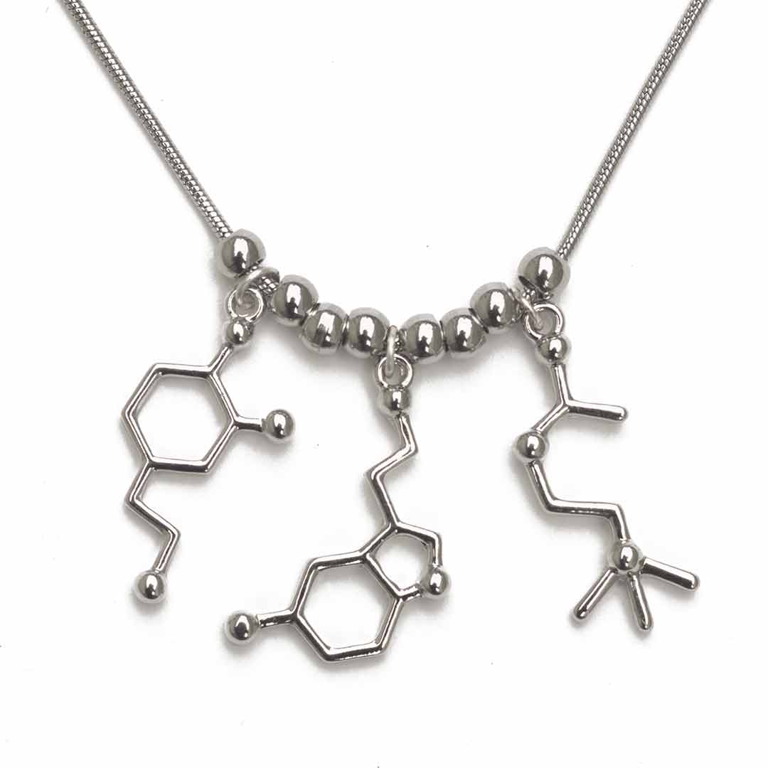 Personalized Initial Serotonin Molecule Necklace Science Chemistry Gifts  Unique Jewelry Ideas Unique Holiday Gift for Mom from Daughter