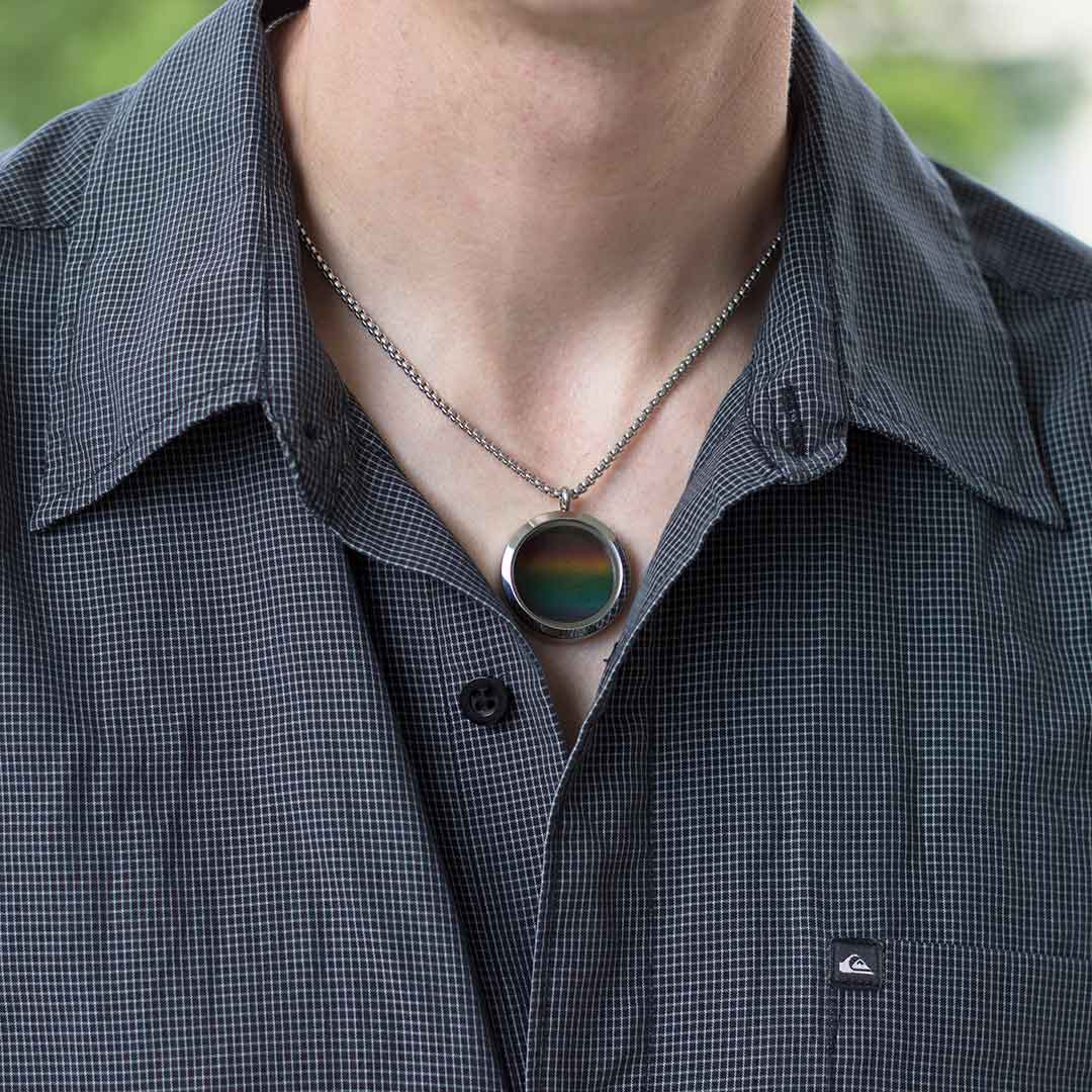 Solar spectrum necklace - science jewelry for astronomers, science teachers, star gazers, astronomy enthusiasts, and LGBT+ advocates.