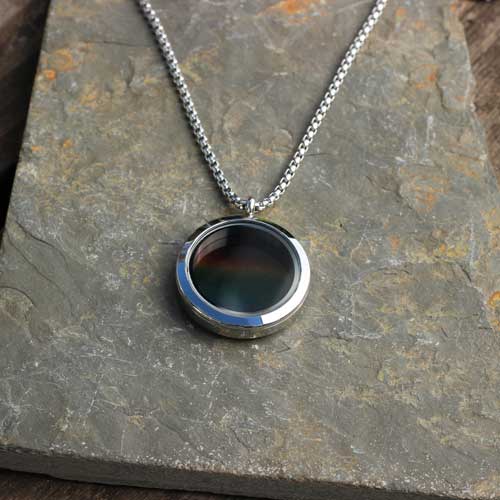 Solar spectrum necklace - science jewelry for astronomers, science teachers, star gazers, astronomy enthusiasts, and LGBT+ advocates.
