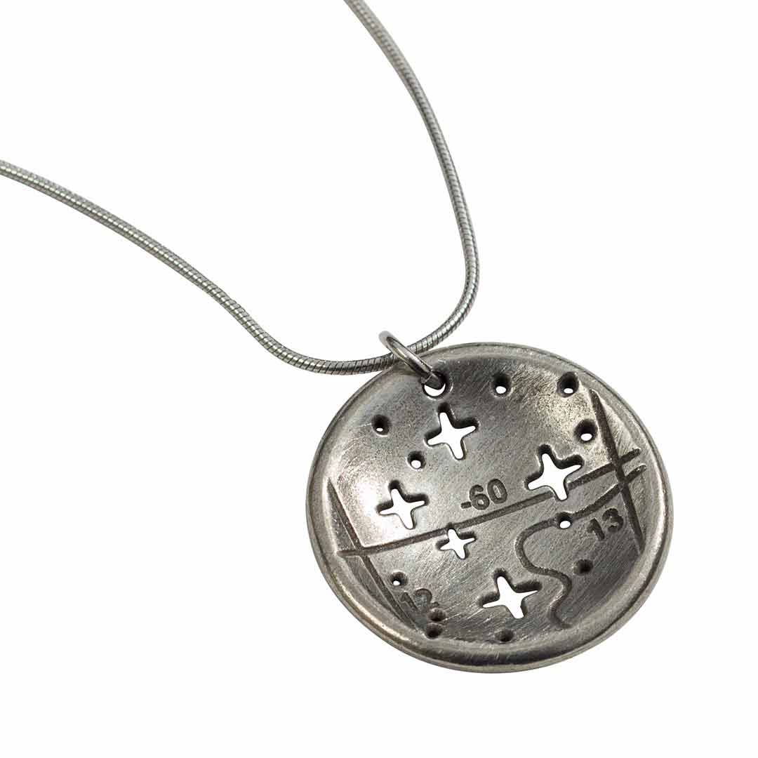 Southern Cross - Crux - constellation necklace - science &amp; astronomy jewelry. Great gift for a star gazer, teacher, or astronomer.