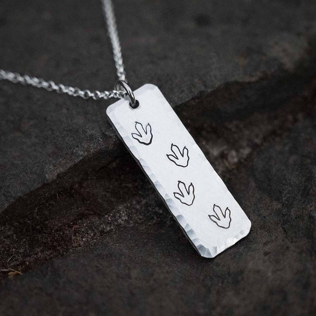 Theropod Dinosaur Footprint Necklace Boutique Academia