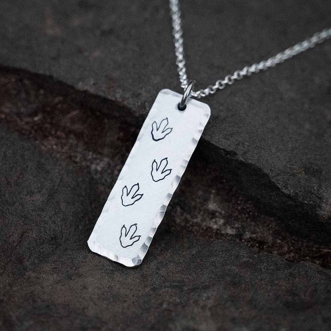 Theropod Dinosaur Footprint Necklace